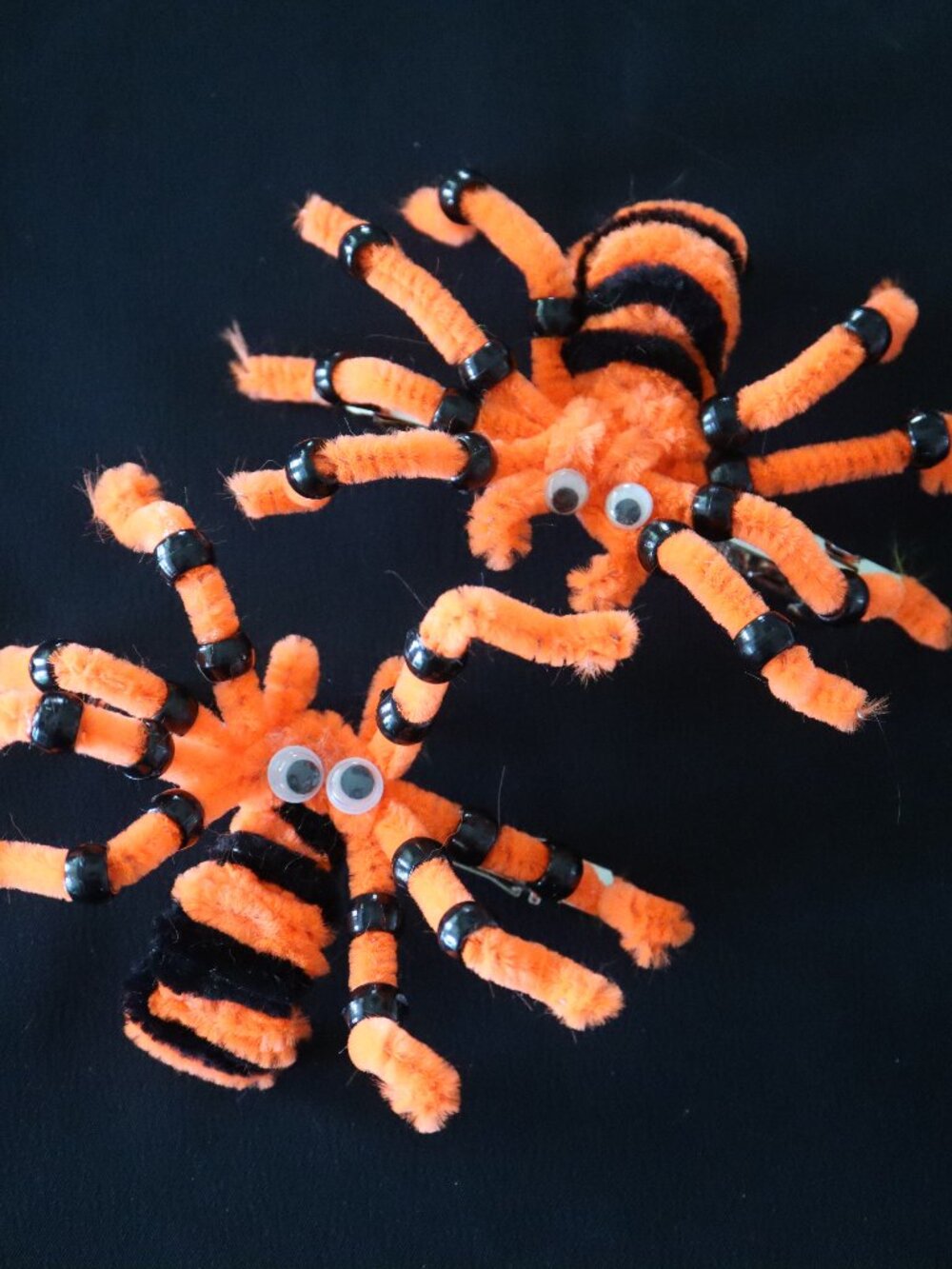 Halloween French Barrette Spider Handmade Green & Black 4" x 4"